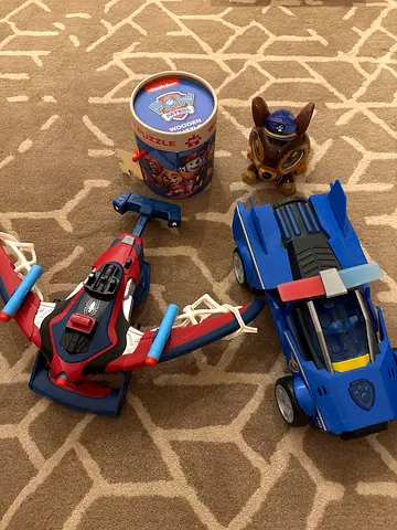 Paw Patrol Vehicles and Chase Figure - Boy’s Toy Set (Good Condition)