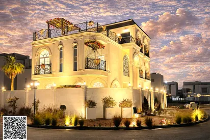 في منطقه الباهية عجمان فيلا كورنر بتصميم كلاسيك طابقين وروف شامل المكيفات تملك حر لجميع الجنسيات