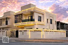 Villa (corner) for sale in Ajman | Al Helio 2 area | 5 rooms, majlis, 2 halls and roof | Freehold ow