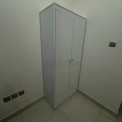 White 2-Door Wardrobe with Drawers - 80x40x180.5 cm, Good Condition