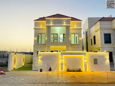 Luxury villa in a classic style for sale in Al Amrah – Ajman | Stone facade and high-end finishing