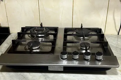 Stainless Steel 4-Burner Gas Hob - Used, Good Working Condition
