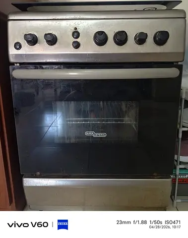 Used Super General Freestanding Gas Oven with 4 Burners - Good Working Condition