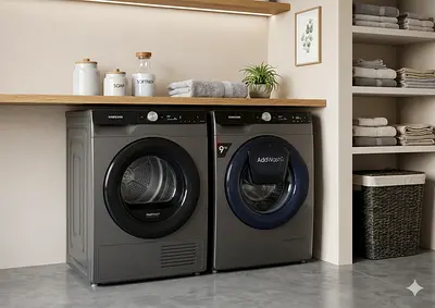 Front 9kg washing machine and 9kg dryer separate set fully touch