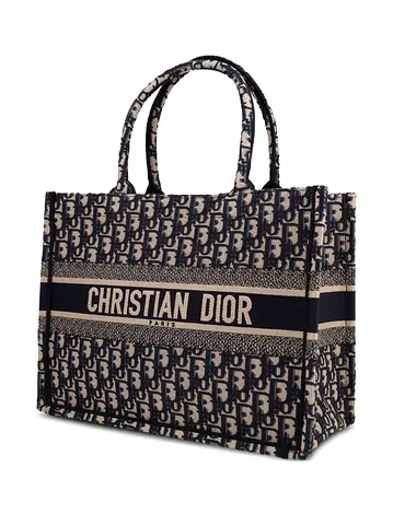 Christian Dior Oblique Book Tote Bag - Navy/Beige