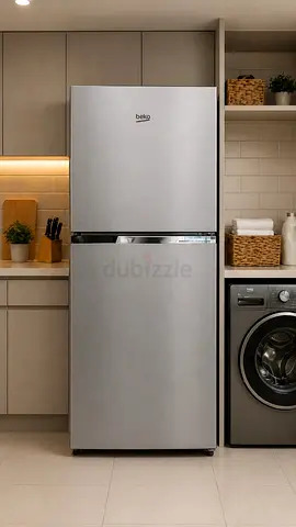 Free delivery Beko Stainless Steel Top-Freezer Refrigerator - like new Condition