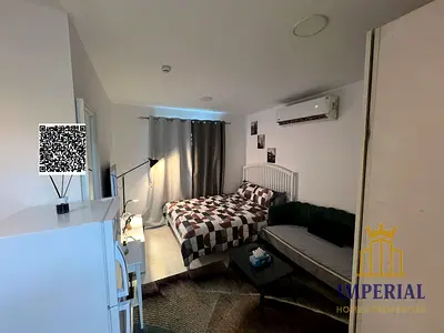 A fully furnished studio flat near the Ajman Corniche in Al Nakheel, at an excellent price including bills and internet