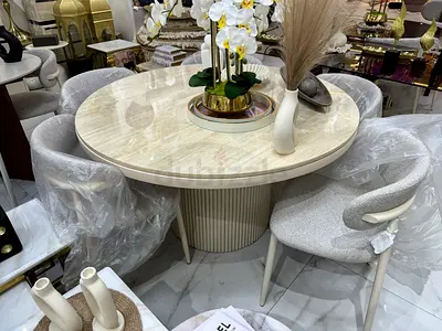 Stylish Round marble top dining table 130cm