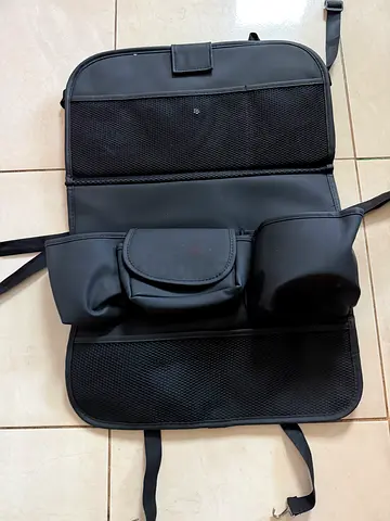 Backseat Car Organizer with Cup Holders and Storage Pockets
