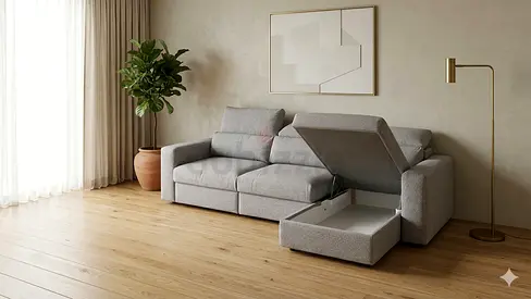 Ikea eskilstuna L shape sofa under storage