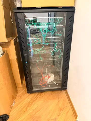 22 U Cabinet with patch panels