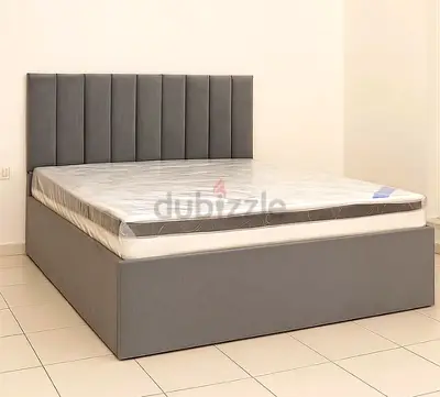 Grey Upholstered Storage Bed with Vertical Channel Headboard - Queen/King