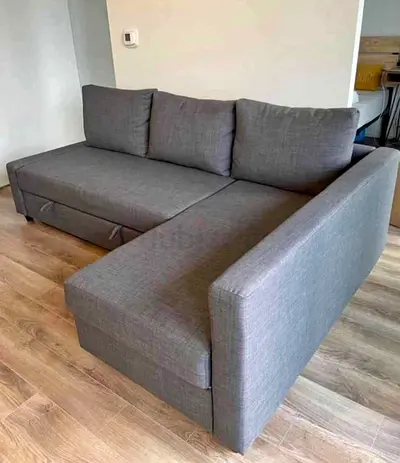 Ikea L Shape Sofa cum bed with big storage in L , and You can fix the L left and right any side you