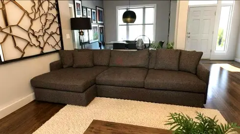 In great condition CrateBarrel Lounge Deep feather filled L Shape Sofa