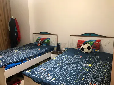 Kids Bedroom Set – 2 Single Beds 120 cm each + Mattress + Nightstand