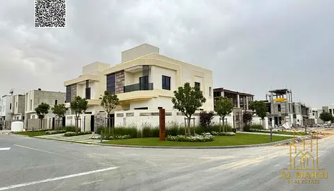 Corner Villa on Two Streets for Sale in Ajman | 5 Master BR + Roof | Large Setback | Near Mosque | Registration Included