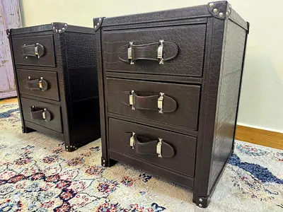 Crocodile Leather Nightstands ( Great Condition )