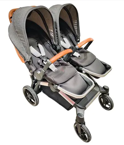 Contours Element Convertible Side-by-Side Double Stroller - Storm Grey