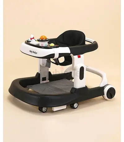 Black  White Baby Walker with Activity Tray - Good Condition