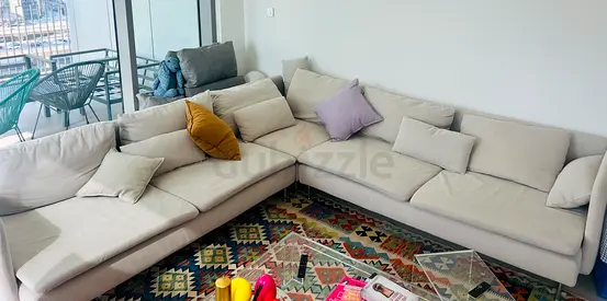 IKEA SÖDERHAMN Sectional Sofa - Light Beige (Fridtuna) (3 pieces) VALUE IS MORE than 4000 ae+1400ae