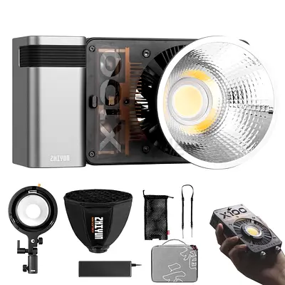 2KITS ZHIYUN molus X100 PRO KIT Portable LED Video Light with Bowens Mount and Accessories