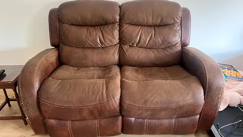 Free 2 seater faux leather recliner