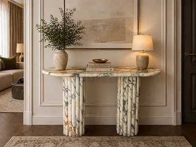 Arabescato white Italian Marble table