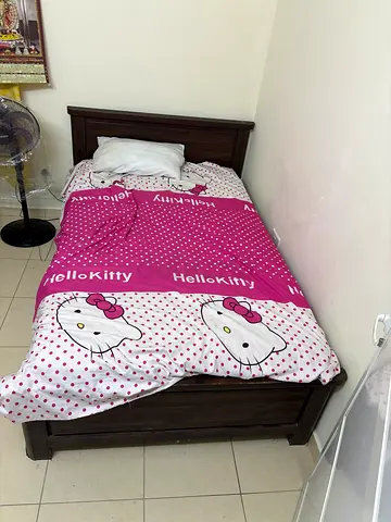 Queen size  Wooden Bed with Matress -Good Condition