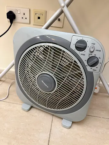Olsenmark Box Fan — Compact Floor Fan in Good Working Condition