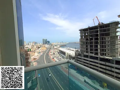 عرض ساخن: استوديو شاغر | موقف سيارات + مسبح + صالة رياضية / مفروشة + بلكونة / مطلة على خور عجمان / ابراج الواحة