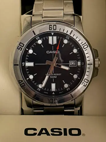 Casio Mens Stainless Steel Analog Watch - Water Resistant 50M