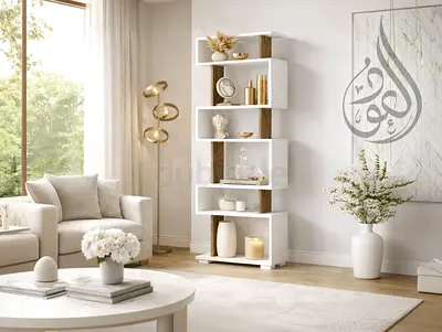 Bookcase block white walnut melamine