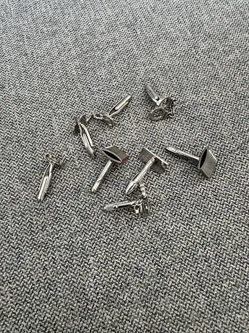 Set of silver cufflinks and shirt studs — classic formal set