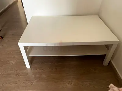 Ikea Simple White Coffee Table with Lower Shelf