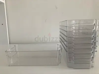 Set of Clear Plastic Storage Bins / Organizers (14 pieces)
