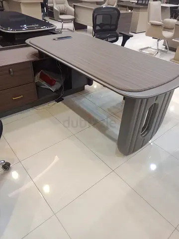 Executive Wooden Office Desk with Storage and Cable Port