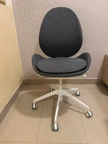 Grey Ergonomic Swivel Office Chair on Wheels - Good Condition