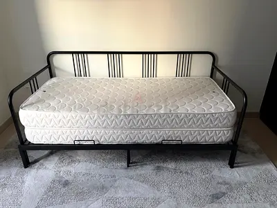 Guest bed - Metal Frame with 2 Single Mattresses - to use as sofa or bed