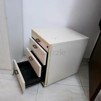 Used White 3-Drawer Office Filing Cabinet