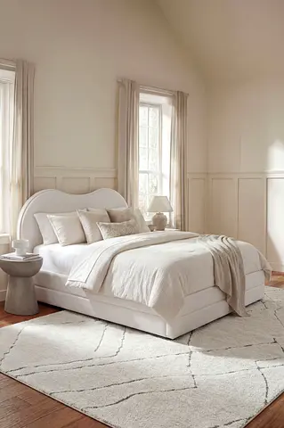Queen upholstered bed frame