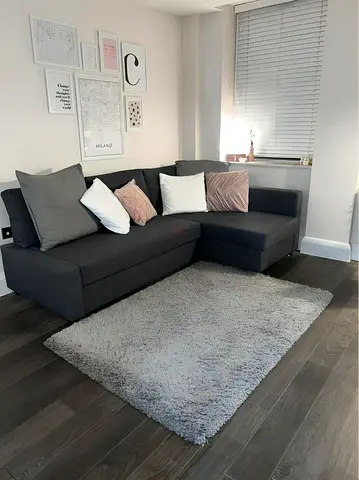 IKEA Gray FRIHETEN L Shape Sofa Bed with Storage. 204 x 140 cm