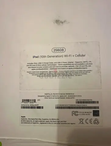 Apple iPad (10th Gen) 256GB Wi‑Fi + Cellular - Boxed