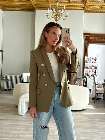 AUTHENTIC BALMAIN KHAKI BLAZER (SIZE FR38/UK10)