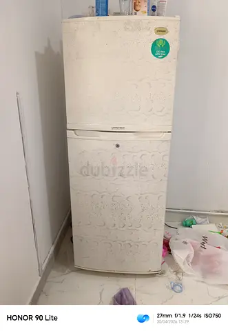 White double-door refrigerator (top freezer) - good working condition