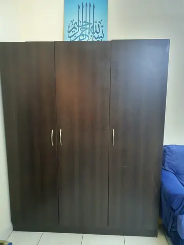 3 doors Wardrobe in dark brown colour