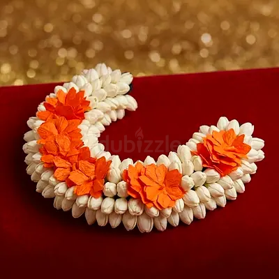 Orange Floral Hair Gajra