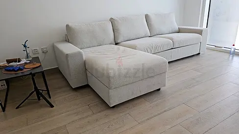 Ikea vimle L shape sofa bed Light grey L-shaped fabric sofa with chaise - good condition