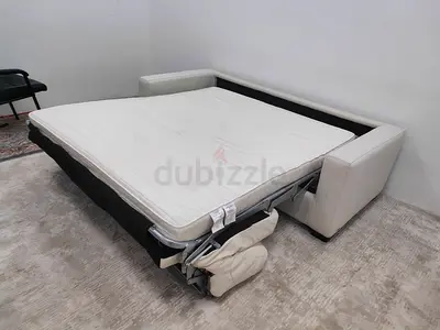 Original leather natuzzi brand 3 seater sofa bed