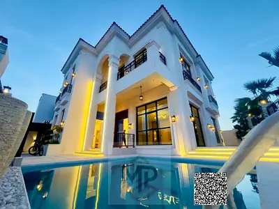 تصميم فاخر مع حمام سباحة وحديقة/تكييف مركزي/مياه وكهرباء/رسوم التسجيل متضمنة