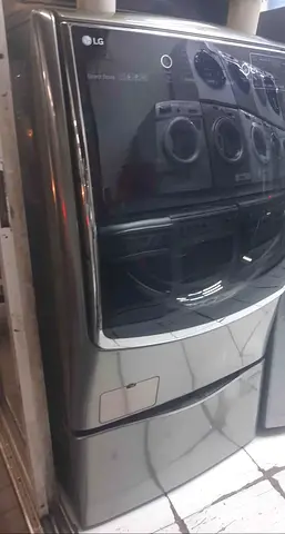 LG Front Load Washer Dryer Combo with Pedestal - Dark Silver 21 kg